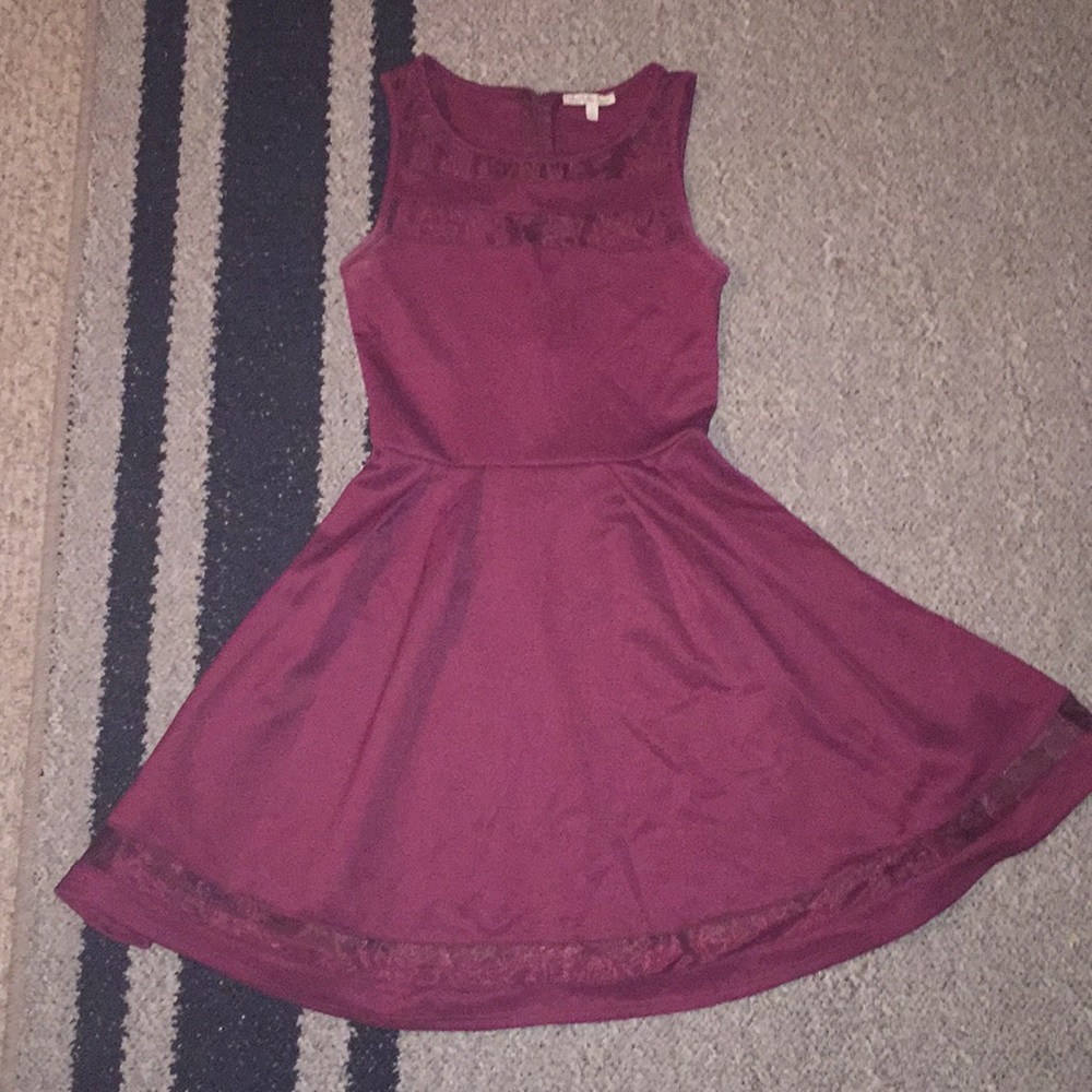 Garnet Dress with Mesh